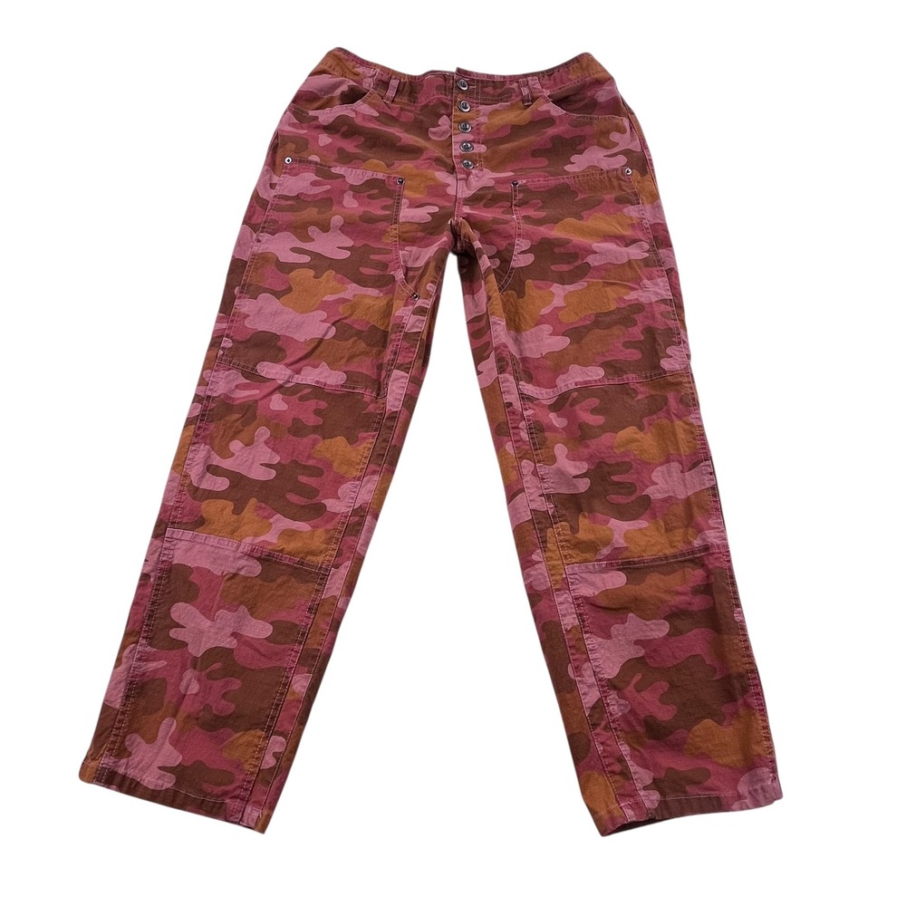 Sundance Pink Camo Quincy Ripstop Cargo pants Size 12 Utility Straight